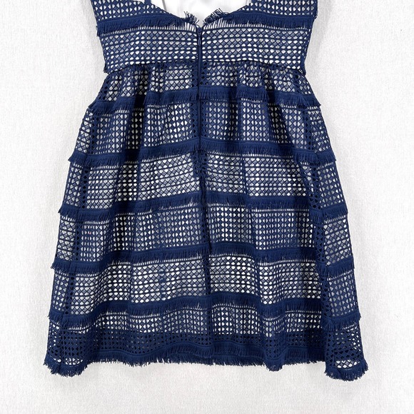 ANTHROPOLOGIE Hutch Crochet Dress Womens 0 Navy Blue Sleeveless Lace NWOT - Picture 7 of 15